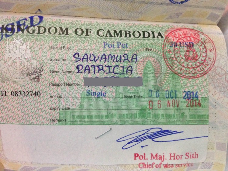 O visto do Camboja